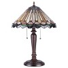 Chloe Lighting Inez Tiffany-style 2 Light Mission Table Lamp 16" Shade - 3 of 3