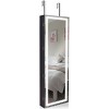 Tangkula Lockable LED Mirrored Jewelry Cabinet Touch Sensor Lighting Full Length Mirror Organizer - 2 of 4