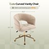 Karl Home | 25.1 Inch Velvet Ring Backrest Swivel Office Chair - 2 of 4