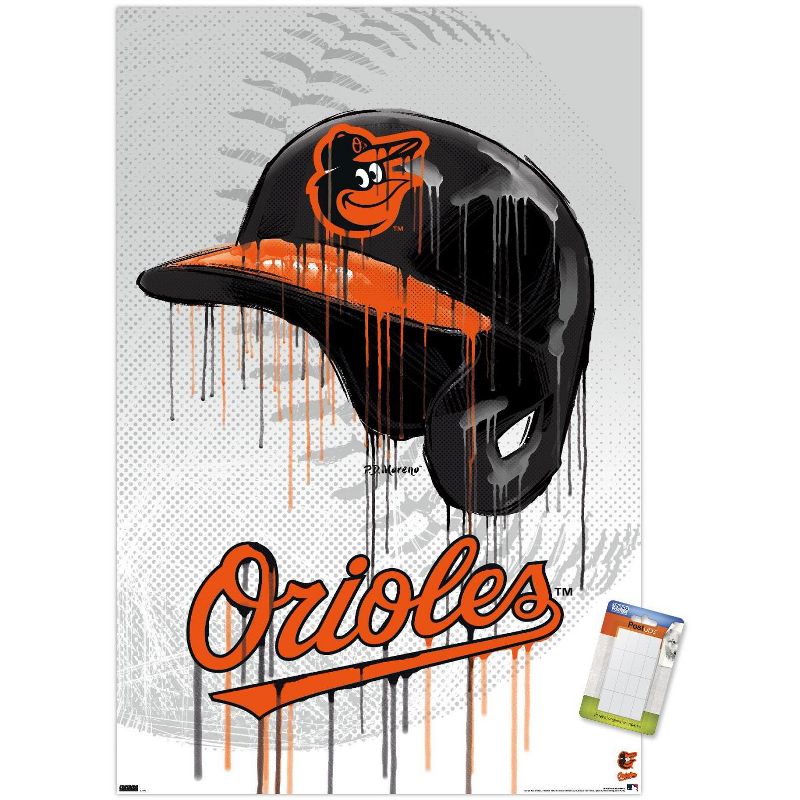 Trends International MLB Baltimore Orioles - Drip Helmet 22 Unframed Wall Poster Prints, 1 of 7