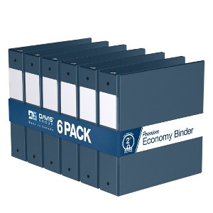 Premium Economy 2" Round Ring Binder 6pk Navy Blue: Davis Group, Hard Cover, 400 Sheet Capacity, 2 Pockets, Polypropylene - 1 of 4