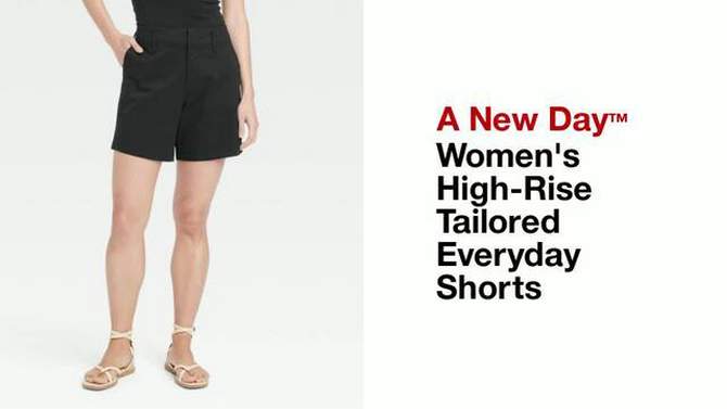 Women's High-Rise Tailored Everyday Shorts - A New Day™, 2 of 5, play video