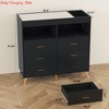 Dresser for Bedroom w/Charging Station, Large Capacity Storage Cabinet Chests w/ 6 Drawer & 2 Open Storage Shelves - 2 of 4