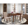 HomeStock 3-Piece Mahogany Finish Rectangular Solid Wood Top With Butterfly Leaf Dining Table Set - 2 of 4