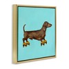 Stupell Industries Funny Dachshund On Roller Skates Floating Frame Canvas Art - 2 of 4