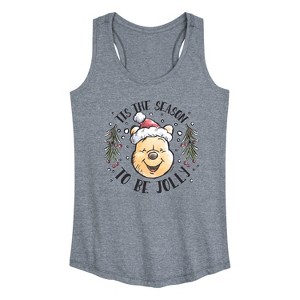 Women's - Winnie the Pooh - Tis The Season To Be Jolly Christmas Graphic Racerback Tank - 1 of 4