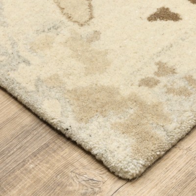 Handmade Ivory and Gray Wool Runner Rug 2'6" x 8'
