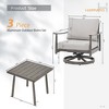 HAPPATIO Patio Bistro Set Outdoor,3 Pieces Patio Aluminum Conversation Set, Swivel Chairs and Side Table for Garden Pool Lawn - 3 of 4