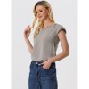 INSPIRE CHIC Women's Work Business Casual Plain Cap Sleeve Blouse - 2 of 4