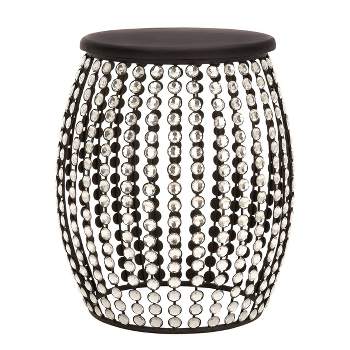 19" x 16" Glam Metal Accent Table Black - Olivia & May