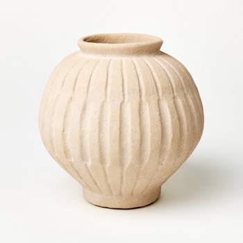 12 Distressed Ceramic Vase Natural Cream - Hearth & Hand™ With Magnolia :  Target