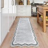 Scalloped Stylish Area Rugs, Non-Slip Short Pile Living Room Rug, Machine Washable for Dining, Bedroom, Home Office - 3 of 4