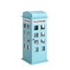 CAVINAS 11.5" Tall Leather Jewelry Box British Telephone Design Jewelry Armoire Organizer - 2 of 4