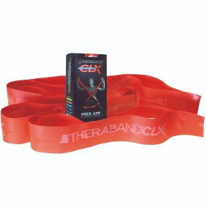 THERABAND CLX Band with Loops, 5 FT, Red, Medium Thickness, 3.7 LBS, Level 3, Latex Free - 1 of 4