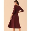 Seta T Women's 3/4 Sleeve Crewneck Casual Maxi Dress - 4 of 4