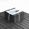 Gulches Interlocking Deck Tiles, 12"x12" Square Composite 4-Slat Plastic Flooring, Dark Gray, Pack of 36, All Weather for Balcony Porch Backyard - 2 of 4