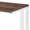 Vynxaria Walnut White Desk USB Charging Contemporary Writing Table for Home Office Study - 2 of 4