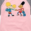 Girls' - Hey Arnold! - Arnold and Gerald Skateboard Shirt Tail Raglan Graphic T-shirt - 2 of 4