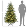 6' Artificial Prelit Christmas Trees Holiday Decor with Warm White LED Lights, Auto Open - 3 of 4