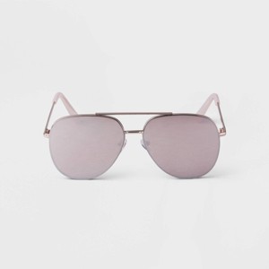 Women's Aviator Sunglasses - A New Day™ Rose Gold - 1 of 2