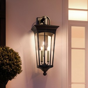 Urban Ambiance Luxury Cosmopolitan Outdoor Wall Light,  28"H x 11"W,  Midnight Black Finish, UHP1264 - 1 of 4