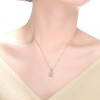 Guili Sterling Silver Pendant Necklace with Asscher-Cut CZ in Green, Gold, Red, White, Rose Gold, or Blue—A Unique and Radiant Design. - 4 of 4
