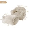 Whizmax Bean Bag Chair with Ottoman, 37.5 Lbs High-Density Foam Filling Beanbag Sofa with Armrests,Corduroy Floor Sofa,Giant Lazy Sofa with Foot Rest - 2 of 4