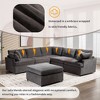 CLIHOME Modern Large U-Shape Sectional Sofa, with Removable Ottomans (6-Seater) - 4 of 4