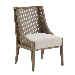 Set of 2 Boise Antique Gray Oak Cane Accent Chairs Gray - Inspire Q - 1 of 4