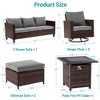 Sonkuki 6-Piece Patio Sofa with Square Fire Pit Table and Swivel Rocking Chairs, Conversation Couch with Cushion - 3 of 4