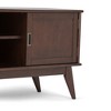 60" Solid Rubberwood Hardwood Mid Century Modern Low TV Media Stand with Cord Management, Adjustable Shelves and Antique Brass Hardware - 4 of 4