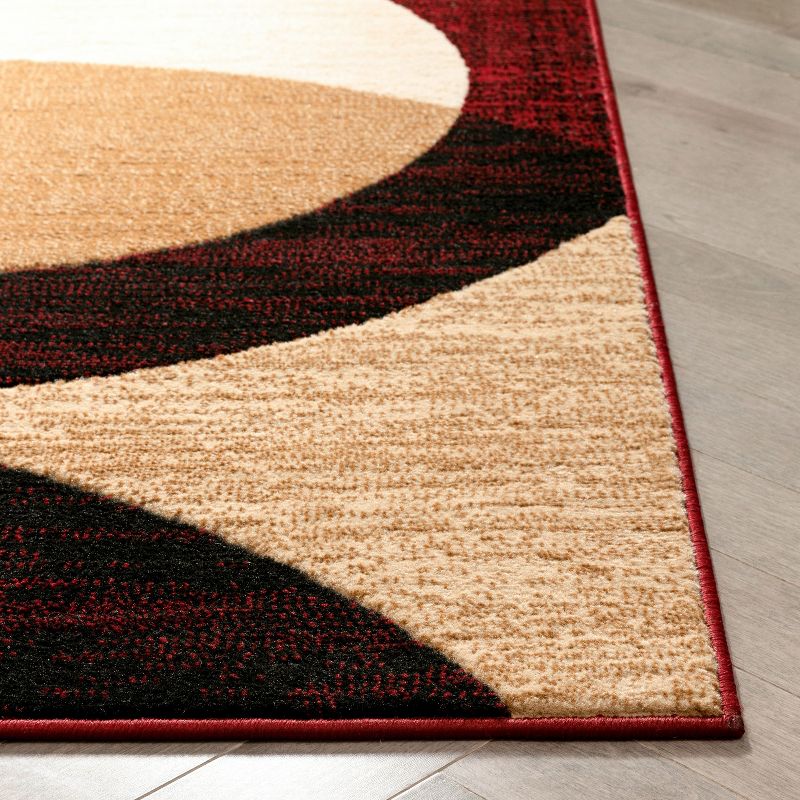 Well Woven Casual Modern Styling Shapes Circles Area Rug, 3 of 7