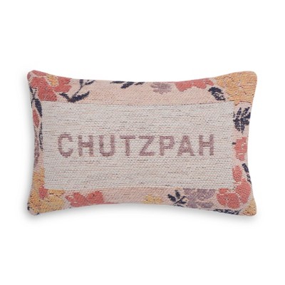 TOV Furniture Chutzpah Jacquard Woven Pillow in Blush Pink