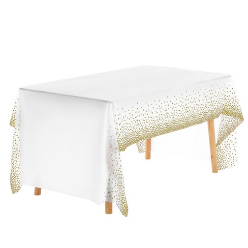 Unique Bargains Disposable Plastic Rectangle Printed Gold Domes Dining ...