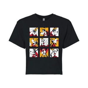 Women's - Disney - Goofy Grid Cropped Graphic T-Shirt - 1 of 4