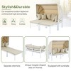 SKRAN 3-Piece Patio Daybed with Retractable Canopy Outdoor Metal Sectional Sofa Set Sun Lounger with Cushions for Backyard, Porch, Poolside, Beige - 2 of 4