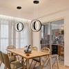 POWLIG 2-Light Black Modern Dimmable Integrated LED Pendant Light with Adjustable Height - 3 of 4