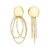 Ross-Simons Italian 18kt Gold Over Sterling Open Circle Drop Earrings - 3 of 4