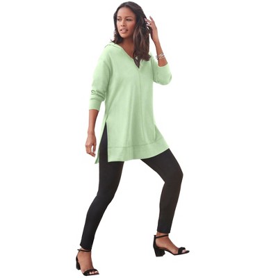 Roaman's Women's Plus Size French Terry Tunic Hoodie