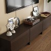 Famapy Dark Brown Modern TV Stand,3 Drop - Down Compartments & Sturdy Base,Spacious Storage for Living Room Entertainment - 2 of 4
