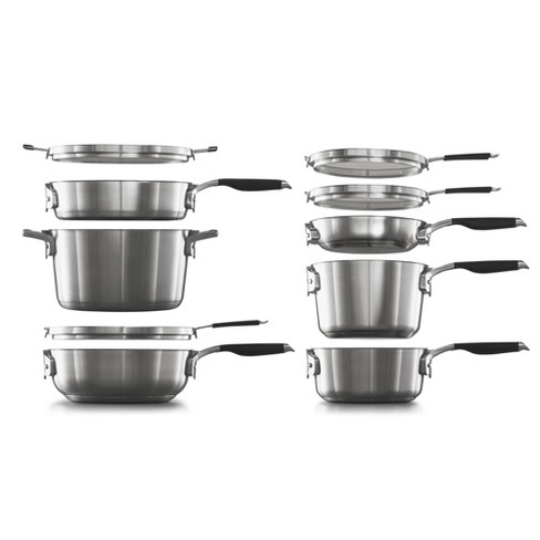 Calphalon - Classic 10-Piece Cookware Set - Stainless Steel