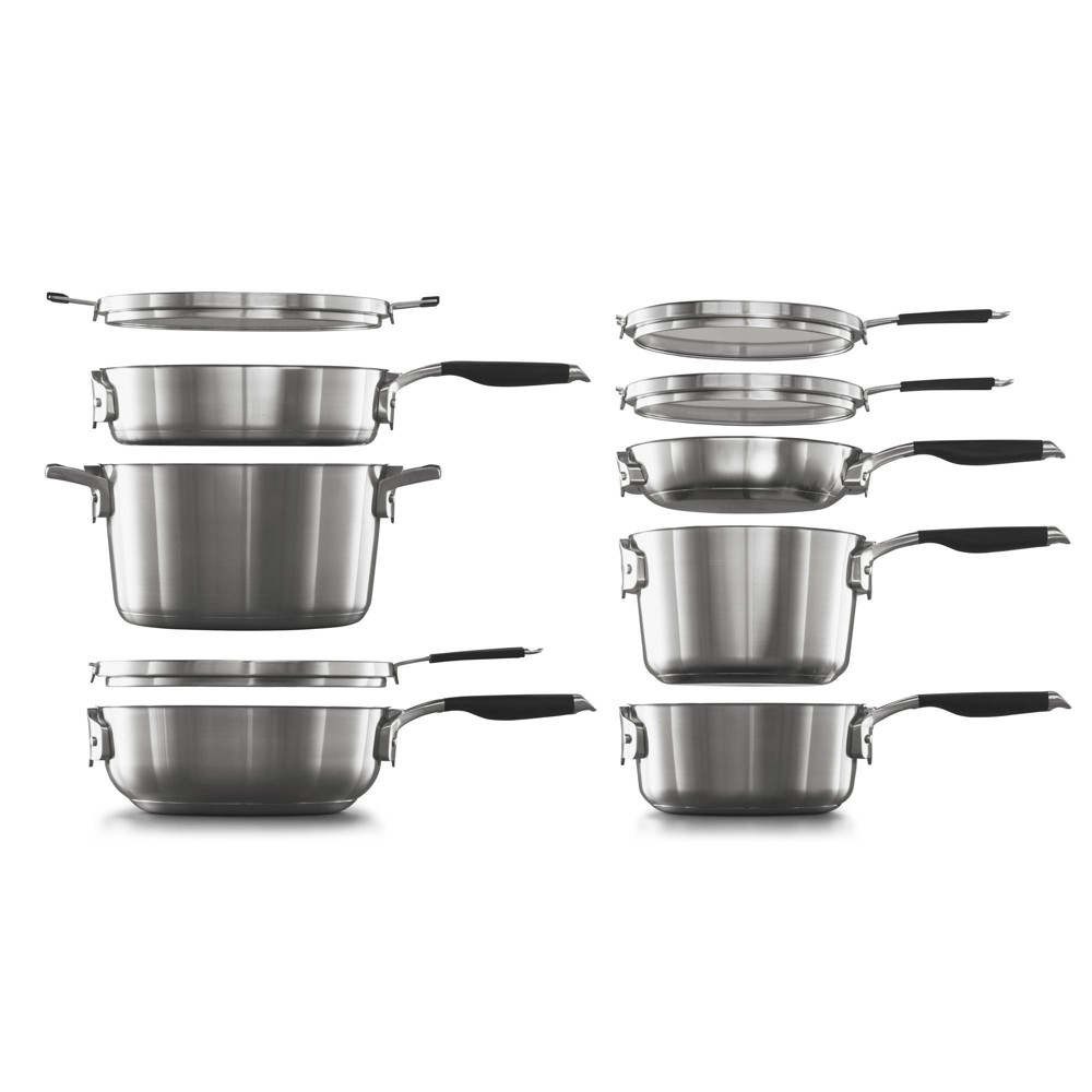 Photos - Pan Calphalon Select by  10pc Stainless Steel Space Saving Set 