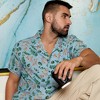 Campus Sutra Men Men's Sky Blue Foliage Shirt - 2 of 3
