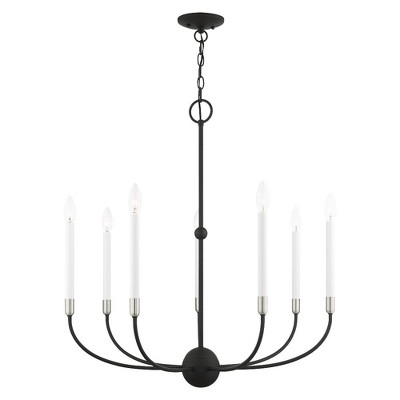Livex Lighting Clairmont 7 - Light Chandelier in  Black/Brushed Nickel