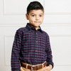 Hope & Henry Boys' Long Sleeve Plaid Flannel Button Down Shirt with Elbow Patches, Kids, Small - 4 of 4