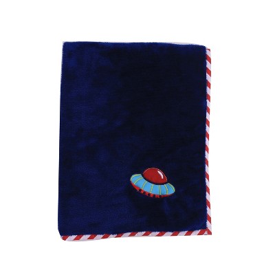 Bacati - Airspace Navy Embroidered Blanket