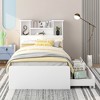 CAVINAS Twin Size Platform Bed Modern Wooden Bed Frame with Storage Headboard, 2 Drawers and LED Light for Bedroom - 2 of 4