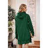 Coolmee Women's Oversized Hoodies Dress Casual Pullover Long Sleeve Split Hem Drawstring Hooded Sweatshirts Dress With Pocket - 3 of 4