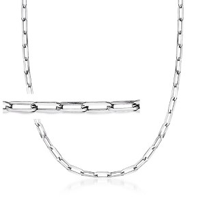 Ross-Simons Italian Polished Sterling Silver Paper Clip Link Necklace - 1 of 4