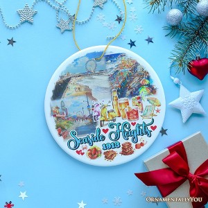 Artistic Lively Seaside Heights Ornament, New Jersey Festive Beach Paradise Christmas Gift and Decor| OrnamentallyYou - 1 of 4
